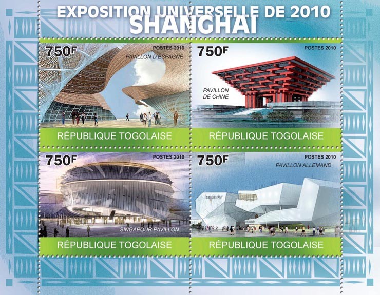 Expo 2010 Shanghai, Pavilions. - Issue of Togo postage stamps