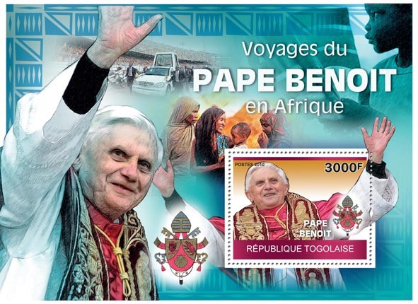 Journeys of Pope Benedict in Africa. - Issue of Togo postage stamps