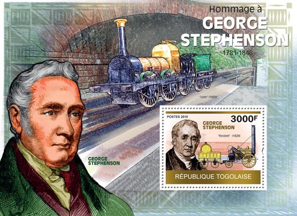 Tribute to George Stephenson, (1781-1848) - Issue of Togo postage stamps