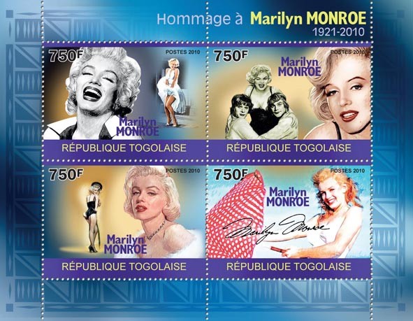 Tribute to Marilyn Monroe - Issue of Togo postage stamps