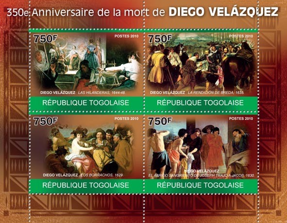 Diego Velazquez - Issue of Togo postage stamps