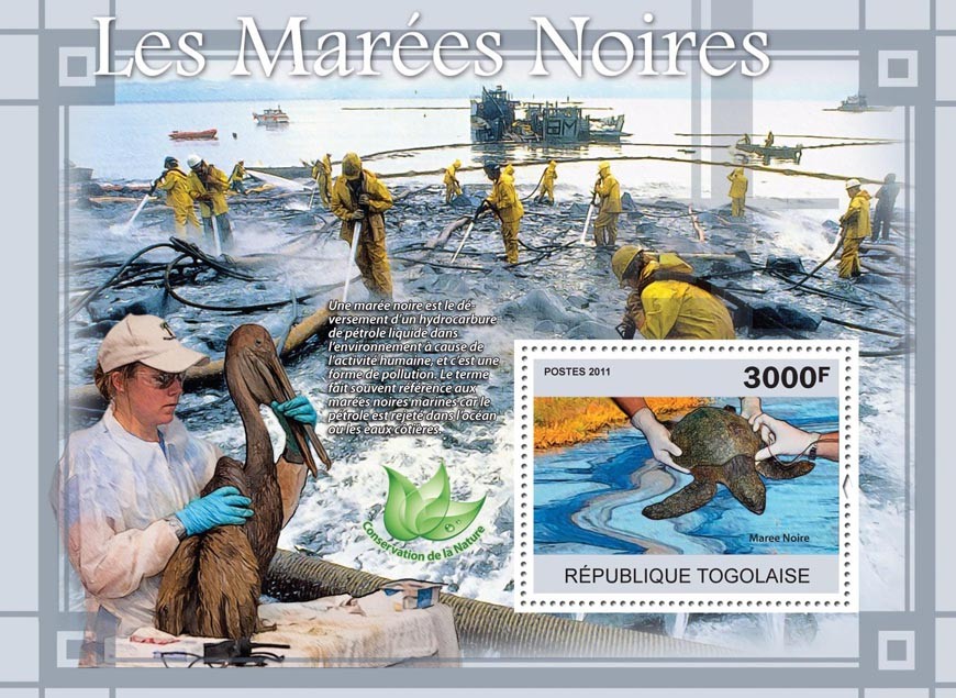 Oil Spills, Animals & Birds. - Issue of Togo postage stamps