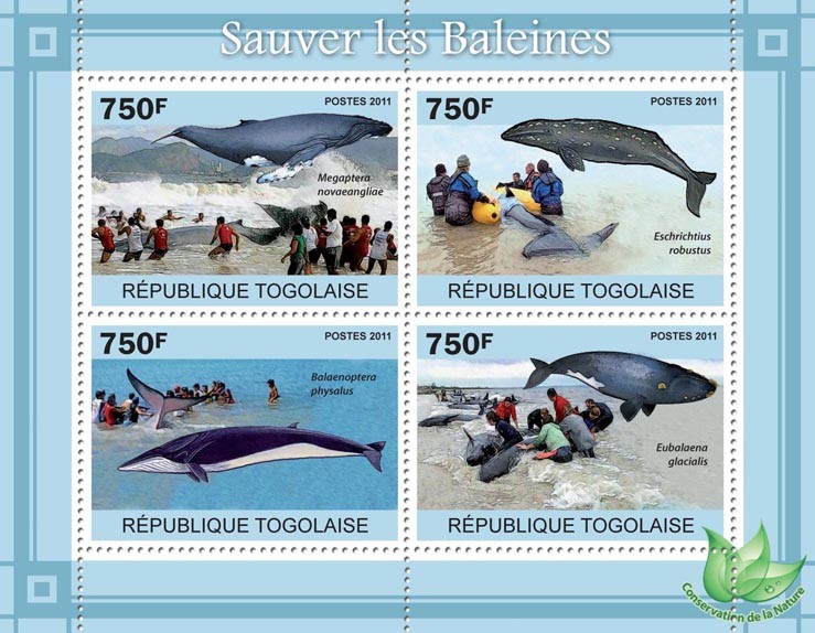 Save the Whales. - Issue of Togo postage stamps