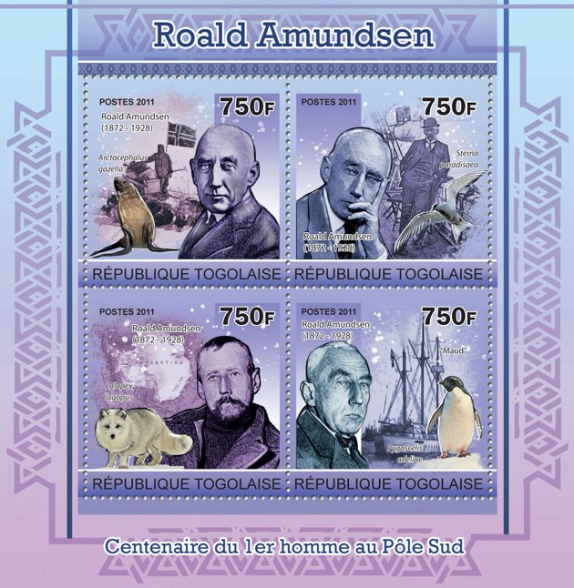 Roald Amundsen - Issue of Togo postage stamps