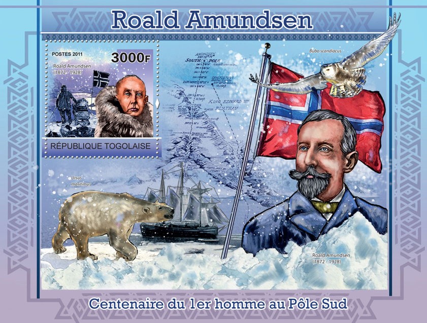Roald Amundsen - Issue of Togo postage stamps