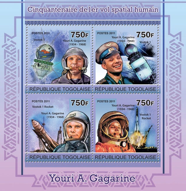 Fiftieth anniversary of human spaceflight - Issue of Togo postage stamps