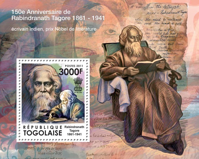 150th Anniversary of Rabindranath Tagore (1861-1941), Literature. - Issue of Togo postage stamps