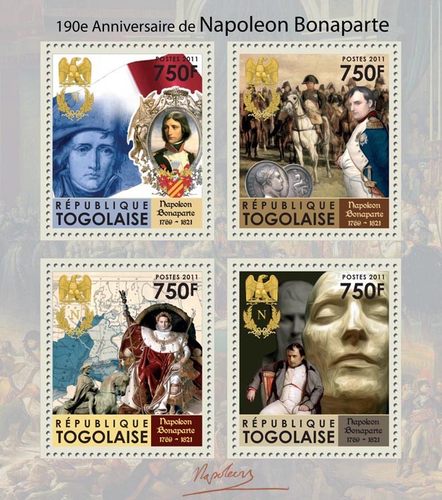 190th Anniversary of Napoleon Bonaparte (1760-1821). - Issue of Togo postage stamps