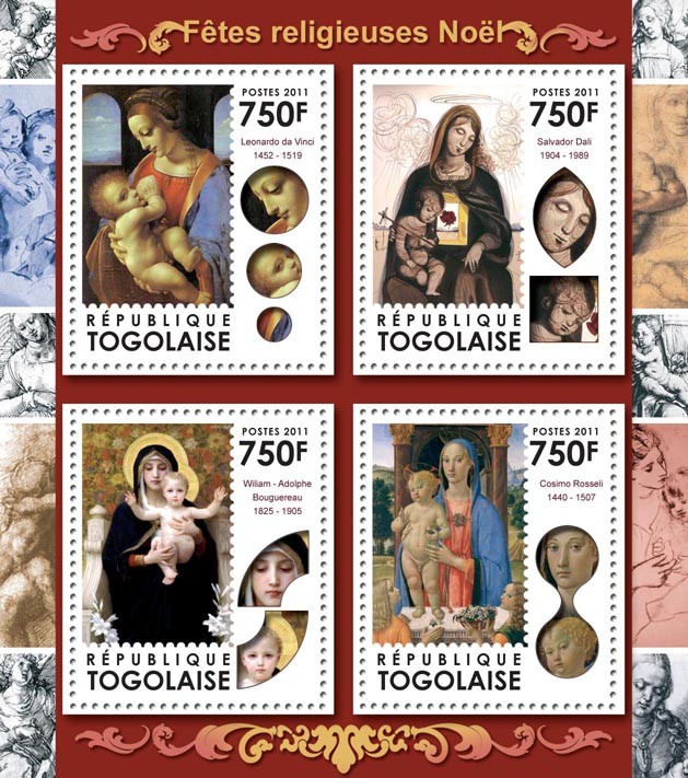 Religious Holidays Christmas - Issue of Togo postage stamps