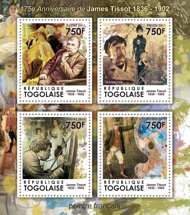 175th Anniversary of James Tissot (1836-1902) - Issue of Togo postage stamps