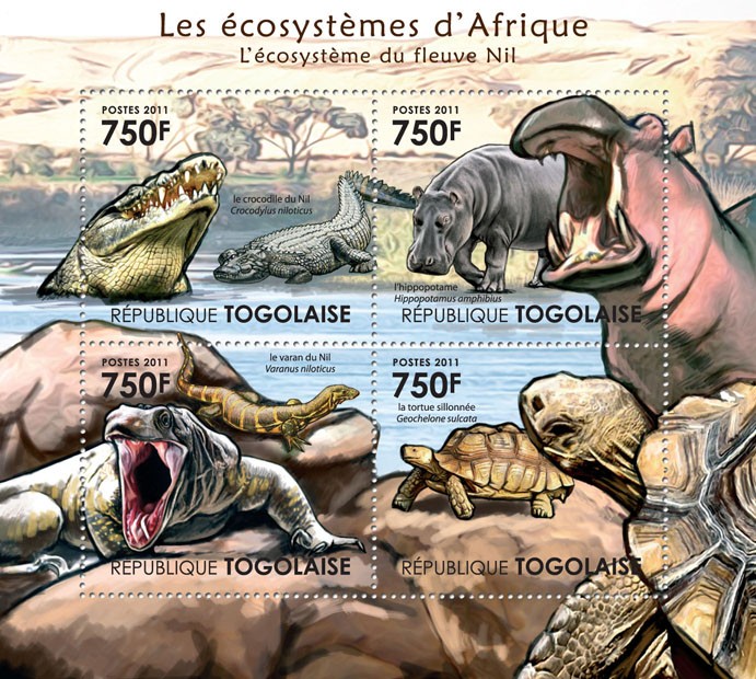 Ecosystem of River Nil. - Issue of Togo postage stamps