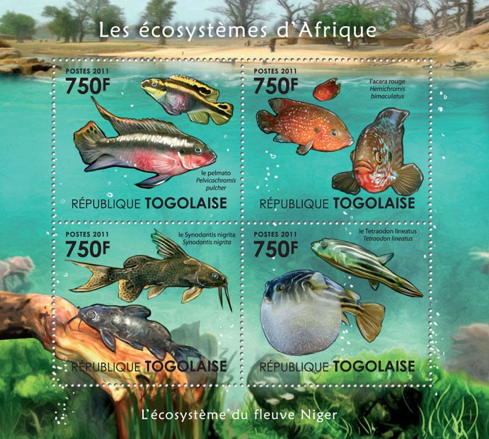 The Nyger River Ecosystem. - Issue of Togo postage stamps