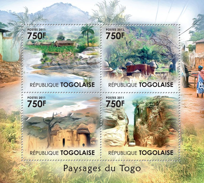 Landscapes of Togo. - Issue of Togo postage stamps