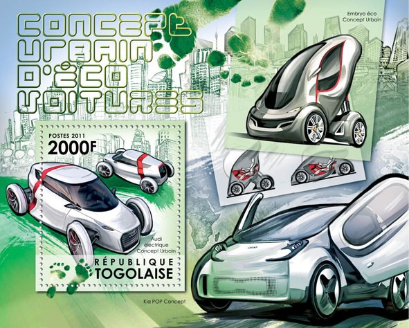 Urban Concept for "Green Cars" - Issue of Togo postage stamps