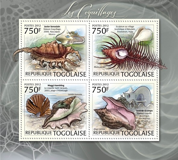 Shells, (Javier Senosiain, Octavio Ocampo) - Issue of Togo postage stamps
