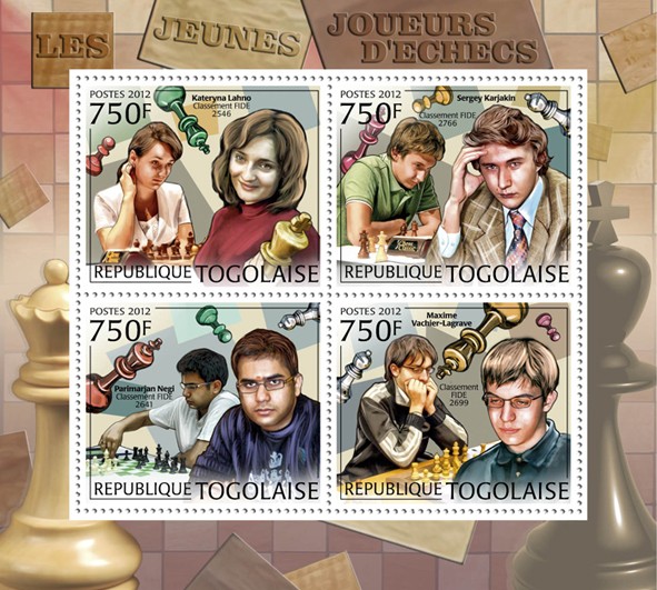 Young Chess Players, (Kateryna Lahno, Maxime Vachier-Lagrave). - Issue of Togo postage stamps