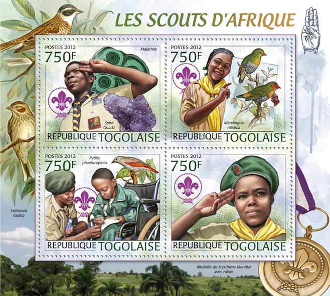 Scouts of Africa, (Minerals & Birds). - Issue of Togo postage stamps