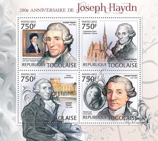 Joseph Haydn (1732-1809) (Paintings) - Issue of Togo postage stamps