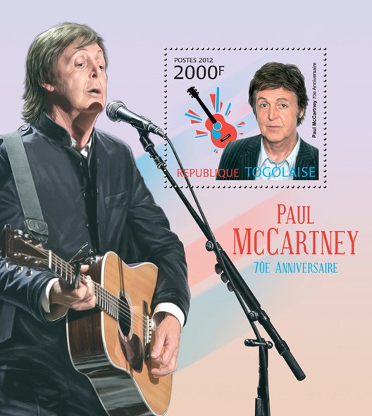 Paul McCartney (70th Anniversary) - Issue of Togo postage stamps