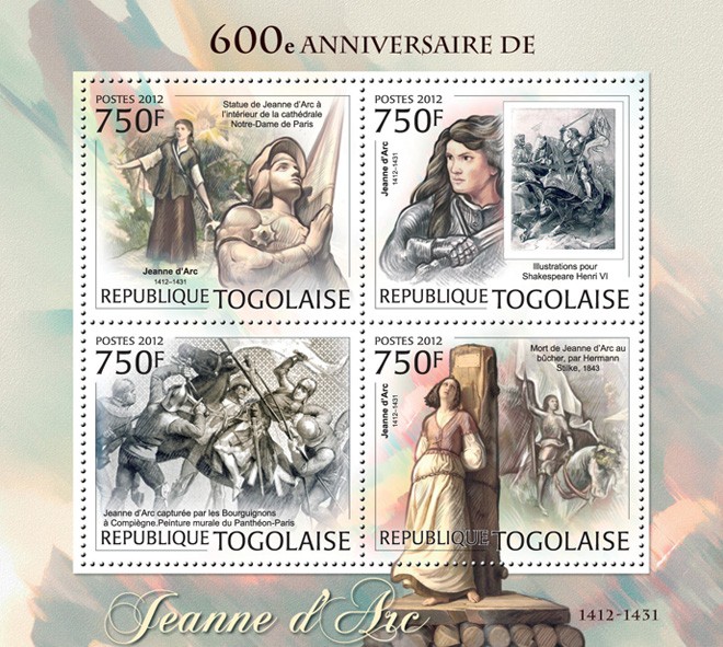 Joan of Arc (600th Anniversary) - Issue of Togo postage stamps