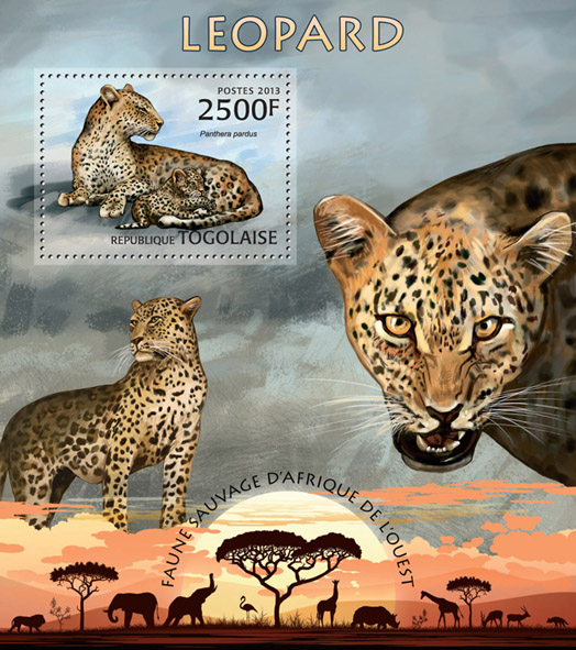 Leopards - Issue of Togo postage stamps