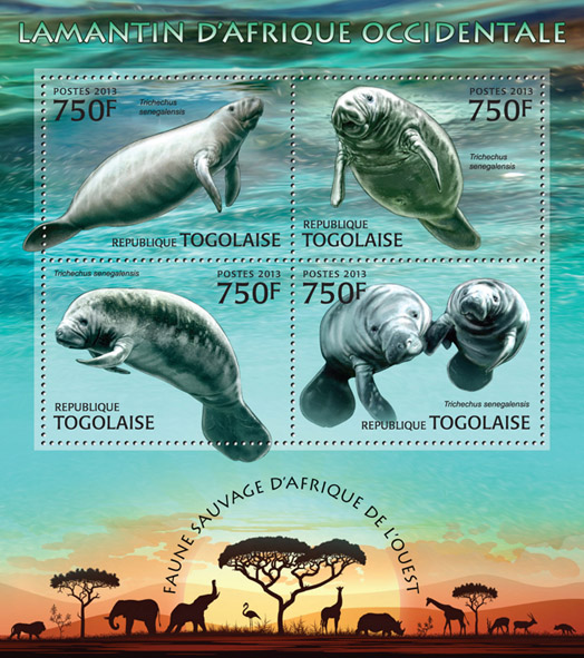 Manatee - Issue of Togo postage stamps