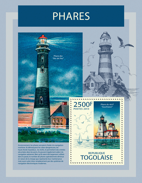 Lighthouses  - Issue of Togo postage stamps