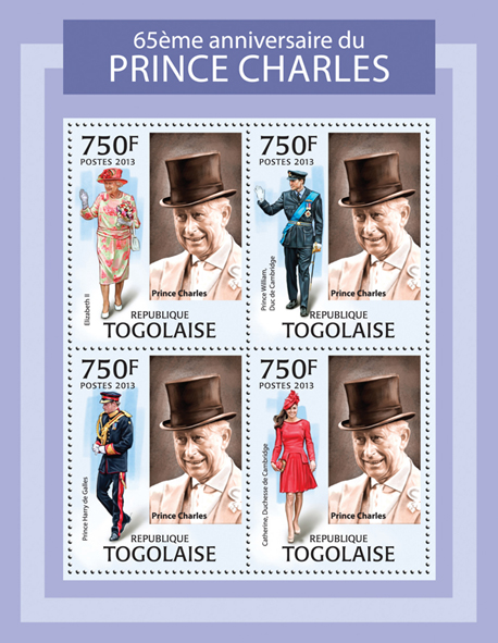 Prince Charles - Issue of Togo postage stamps