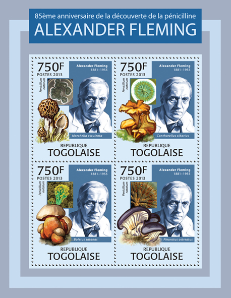 Alexander Fleming - Issue of Togo postage stamps