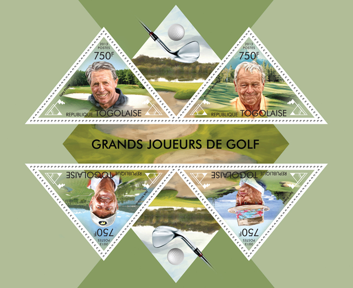 Great golfers - Issue of Togo postage stamps