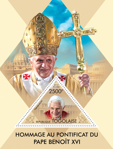 Pope Benedict XVI - Issue of Togo postage stamps