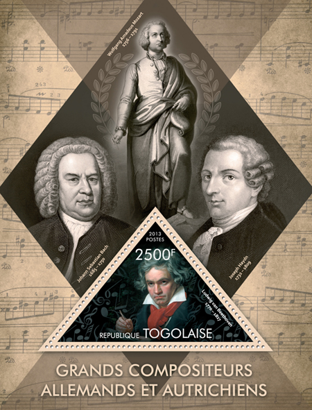 Composers - Issue of Togo postage stamps