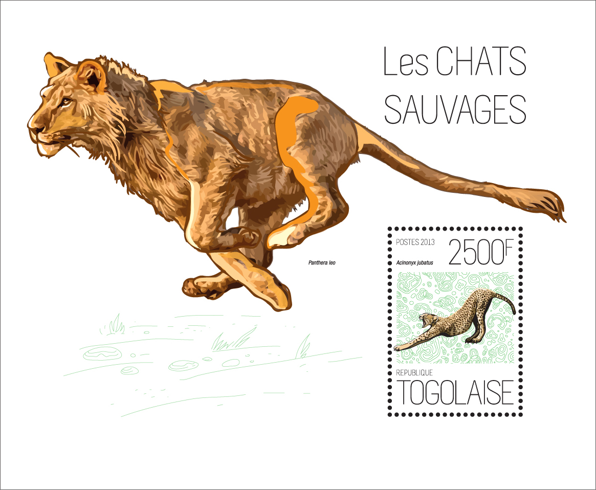 Wild cats - Issue of Togo postage stamps