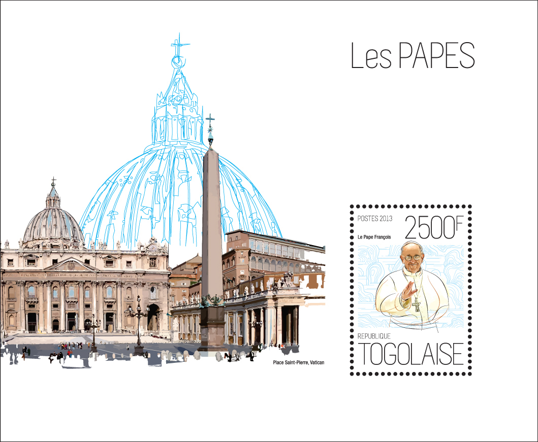 Popes - Issue of Togo postage stamps