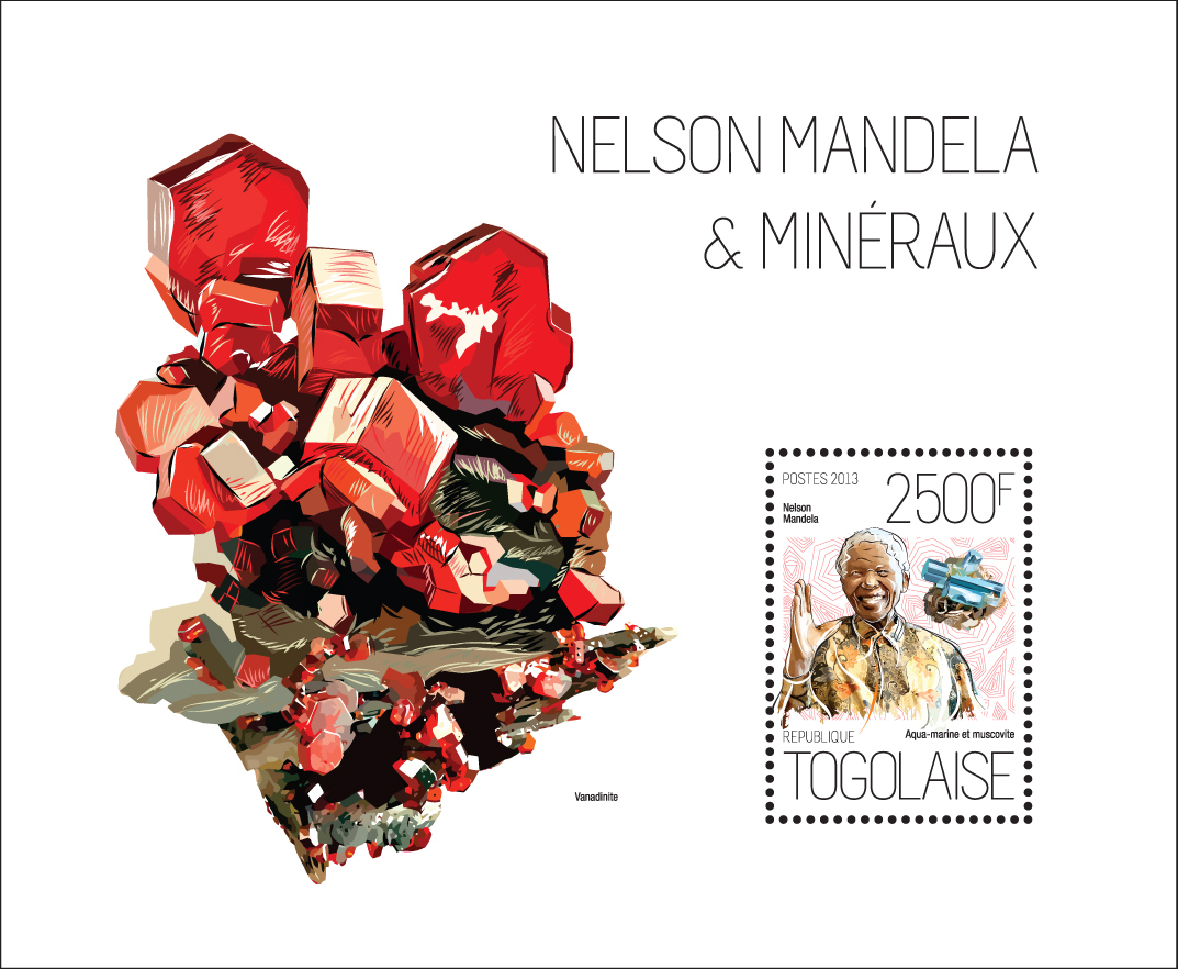 Nelson Mandela and Minerals - Issue of Togo postage stamps