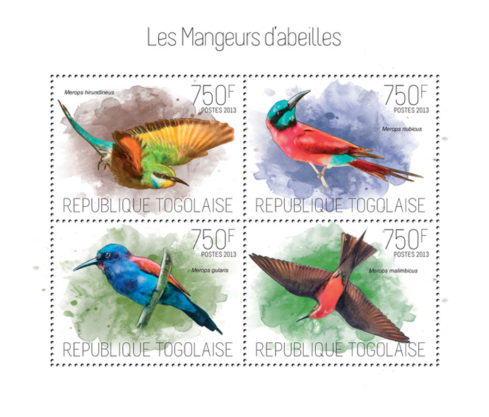 Birds - Issue of Togo postage stamps
