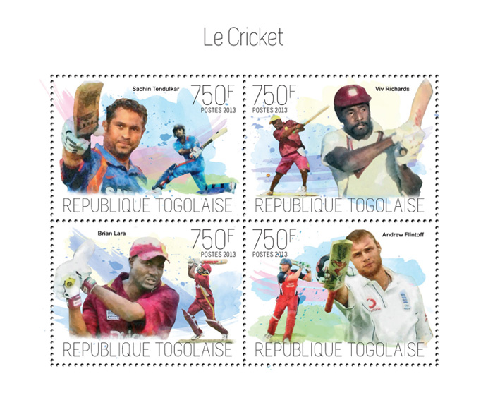 Cricket - Issue of Togo postage stamps