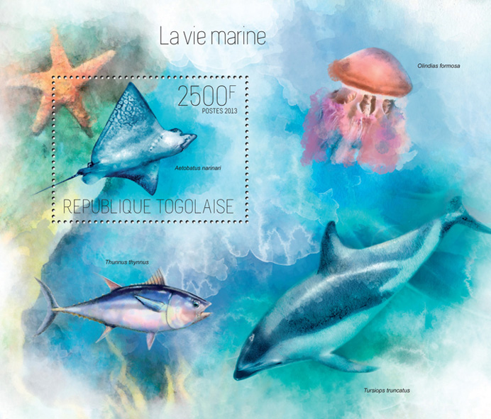 Marine life - Issue of Togo postage stamps