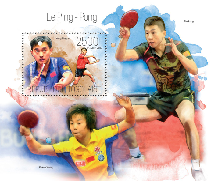 Table tennis - Issue of Togo postage stamps
