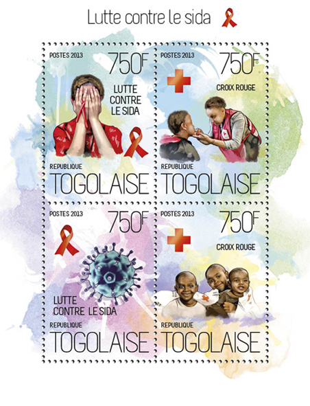 AIDS - Issue of Togo postage stamps