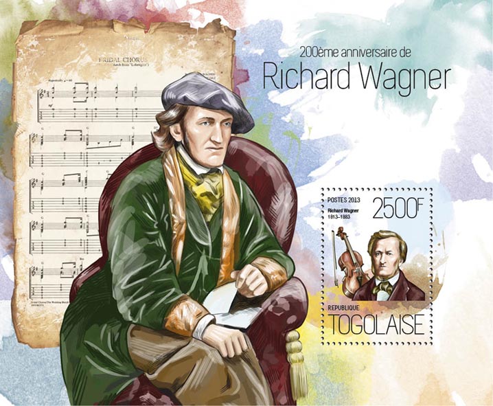 Richard Wagner - Issue of Togo postage stamps