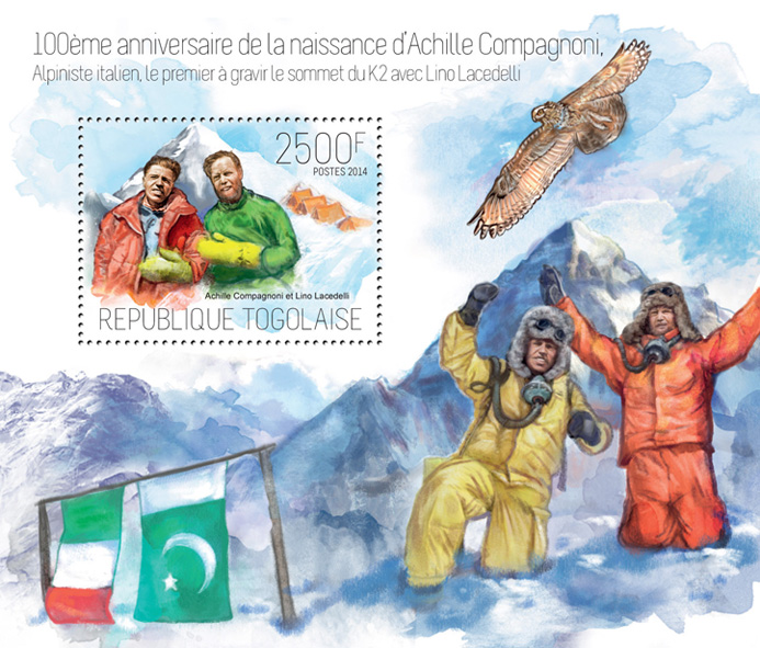 Achille Compagnoni - Issue of Togo postage stamps