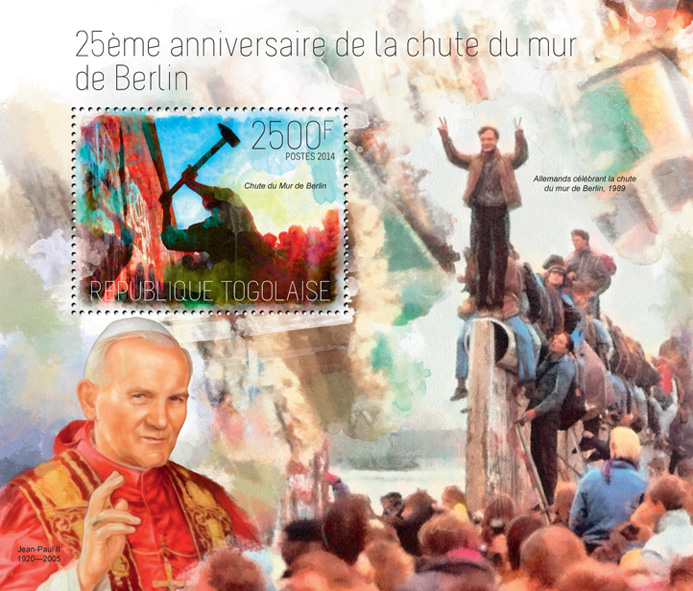 the Berlin Wall - Issue of Togo postage stamps