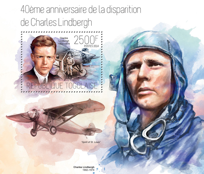 Charles Lindbergh - Issue of Togo postage stamps