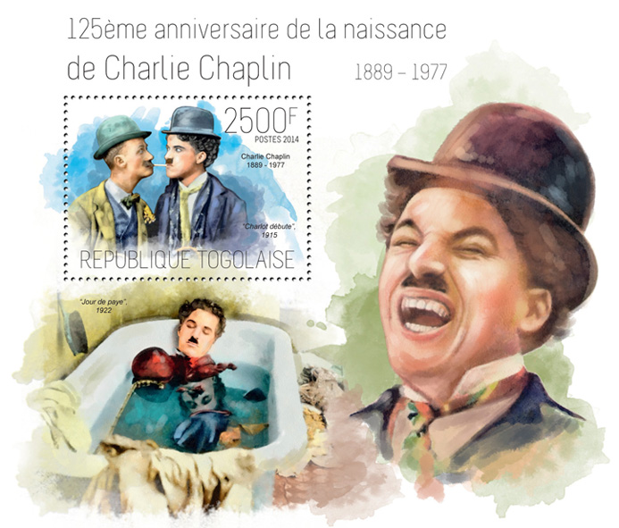 Charlie Chaplin  - Issue of Togo postage stamps
