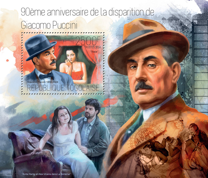 Giacomo Puccini  - Issue of Togo postage stamps