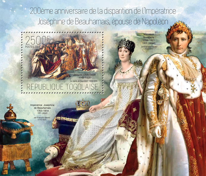 Joséphine de Beauharnais - Issue of Togo postage stamps