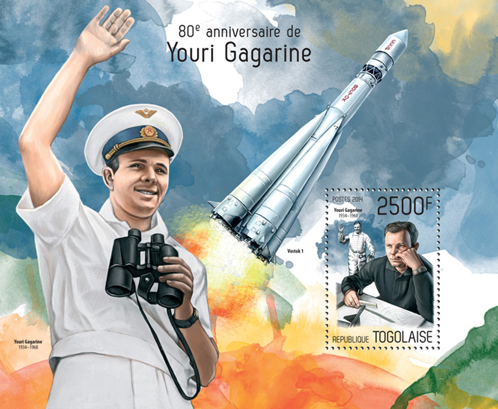 Youri Gagarine  - Issue of Togo postage stamps