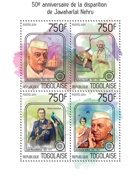 Jawaharlal Nehru - Issue of Togo postage stamps