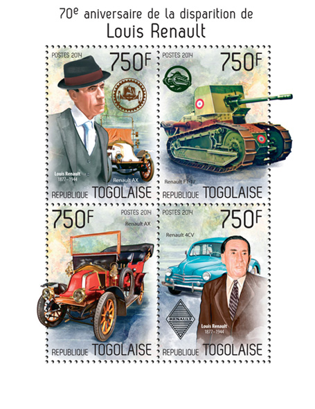 Louis Renault - Issue of Togo postage stamps